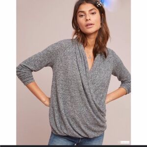 ANTHROPOLOGIE | Akemi + Kin woodruff sweater, gray open front sweater, size XS